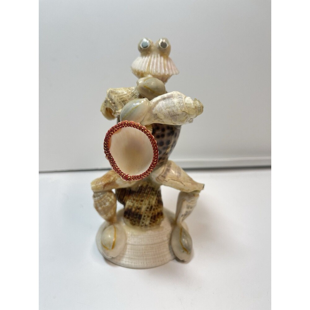 Vintage NANCO Made In The Philippines Seashell Instrument Playing Frog Figurine